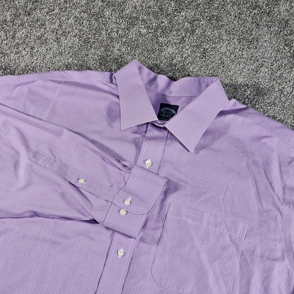 Brooks Brothers Dress Shirt Mens 18.5 34/35 SupimaCotton Non-Iron L/S textured